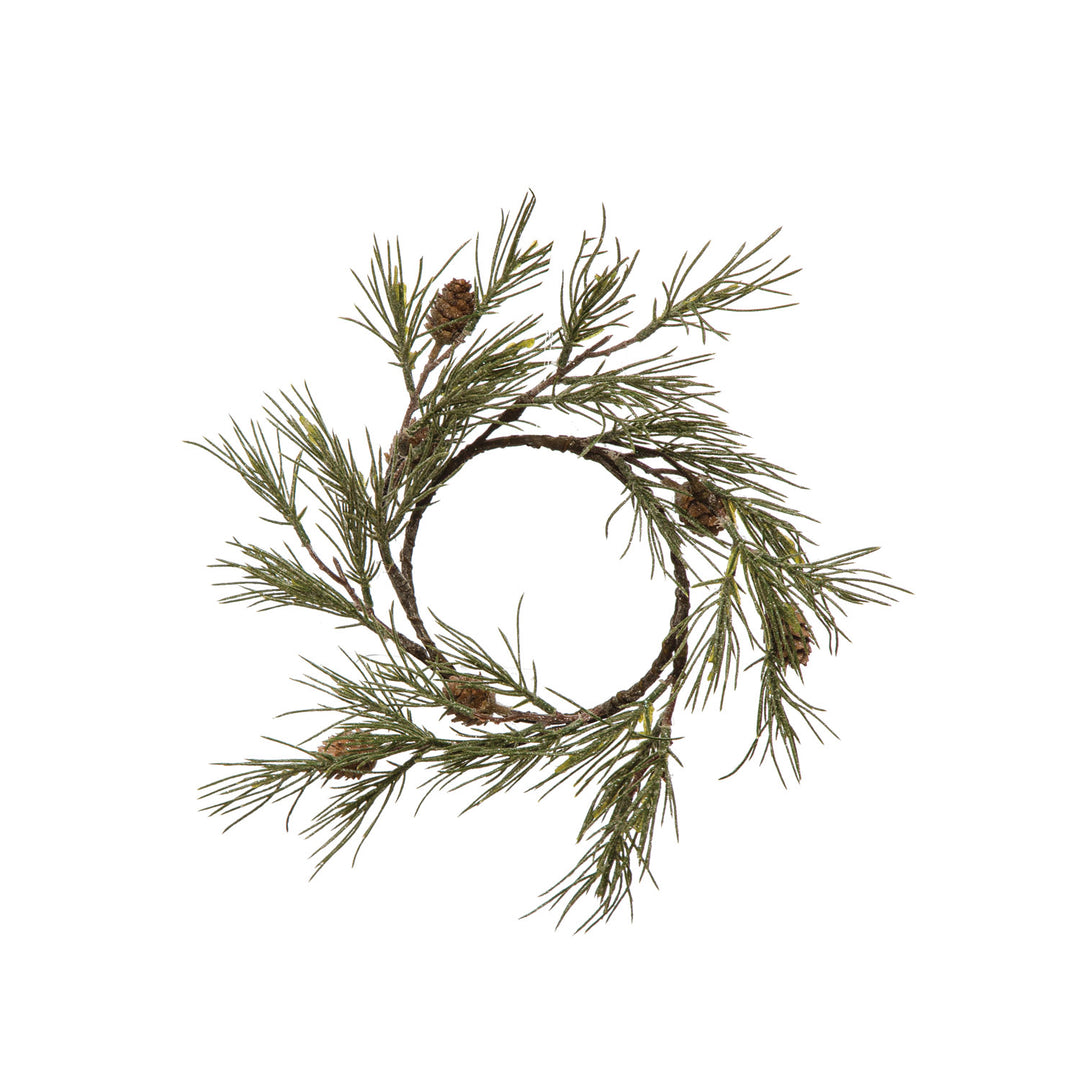 10" Jack Pine Wreath with Pinecones and Glitter