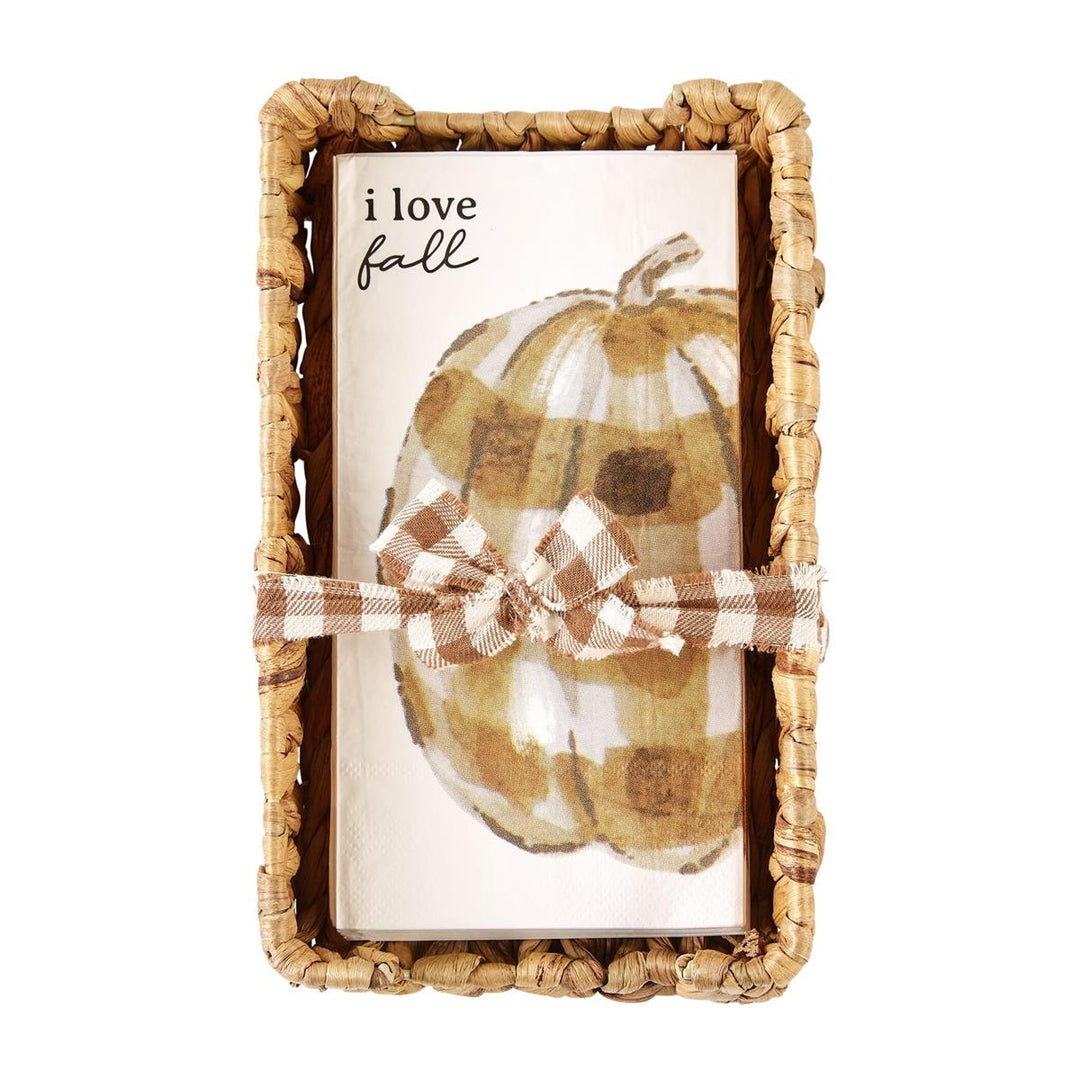 Pumpkin Thanksgiving Guest Towel Basket Set