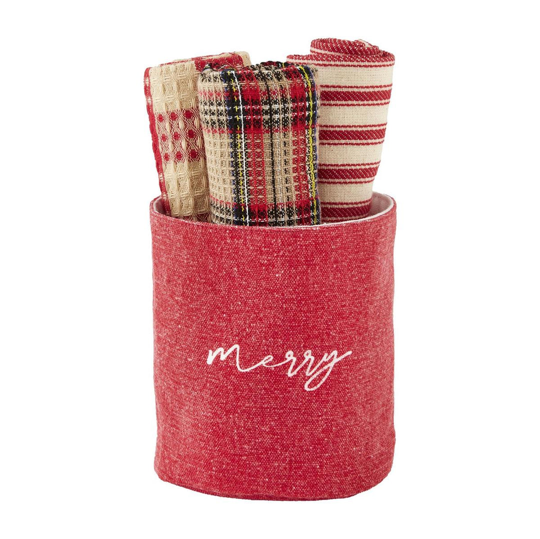 Red Tartan Towel Set