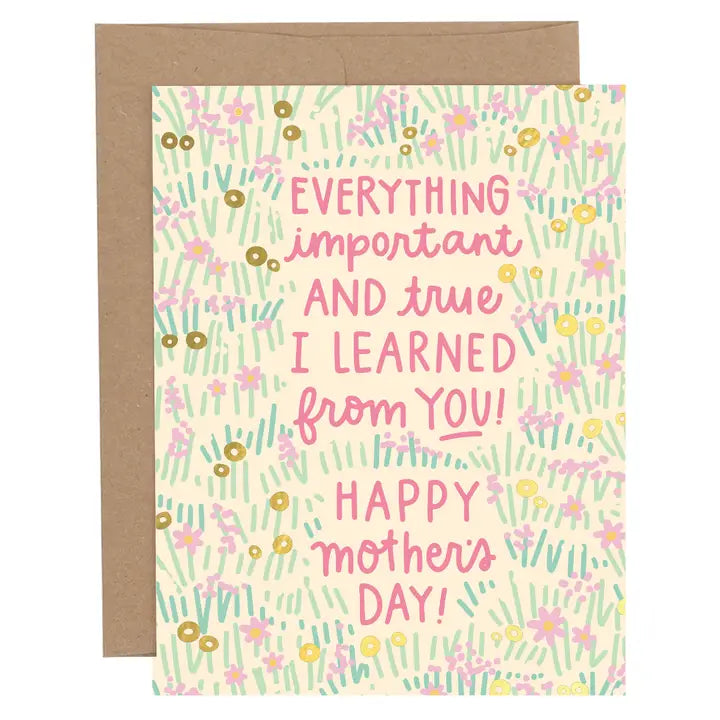 Everything Important Mothers Day Greeting Card