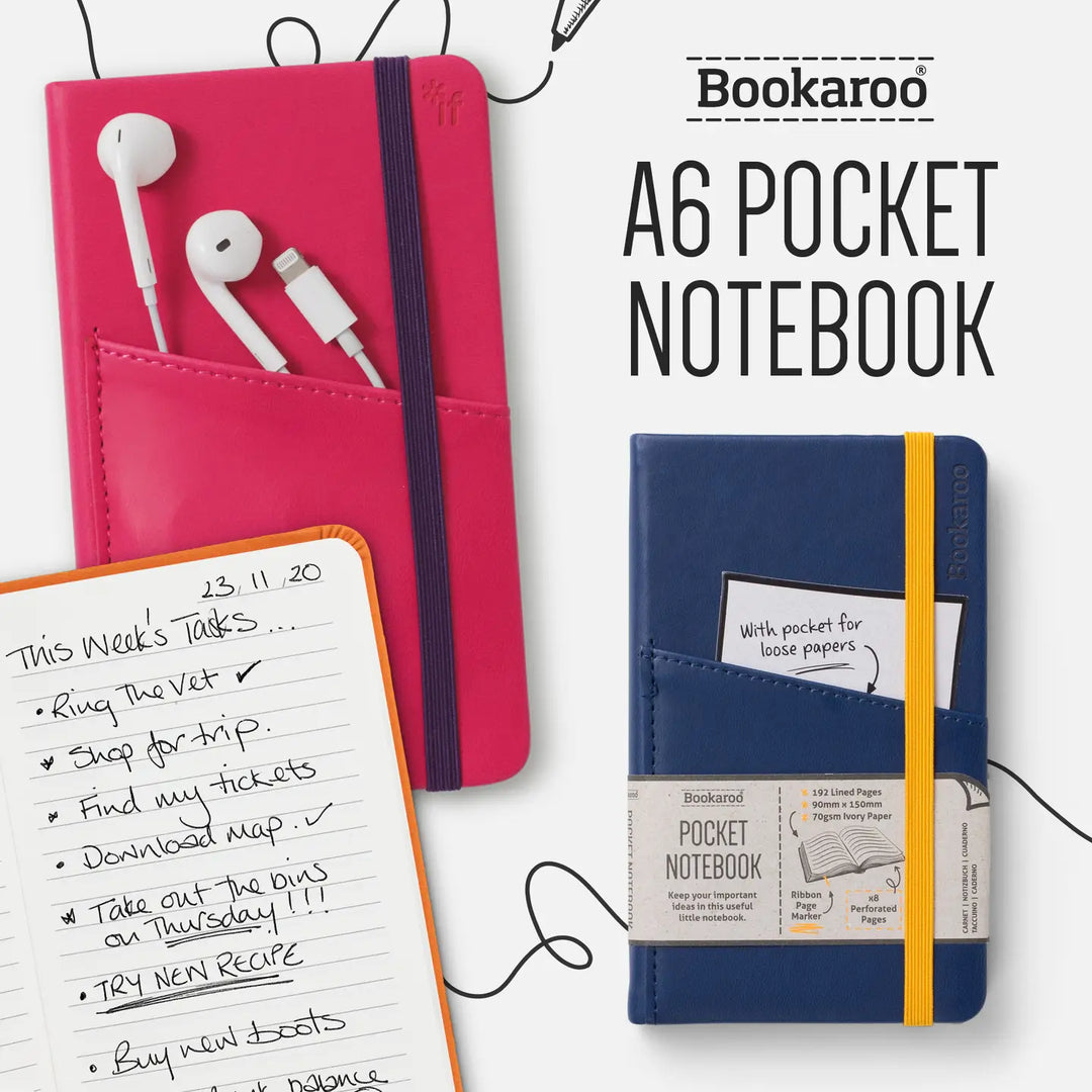 Bookaroo A6 Pocket Notebook (various colors)