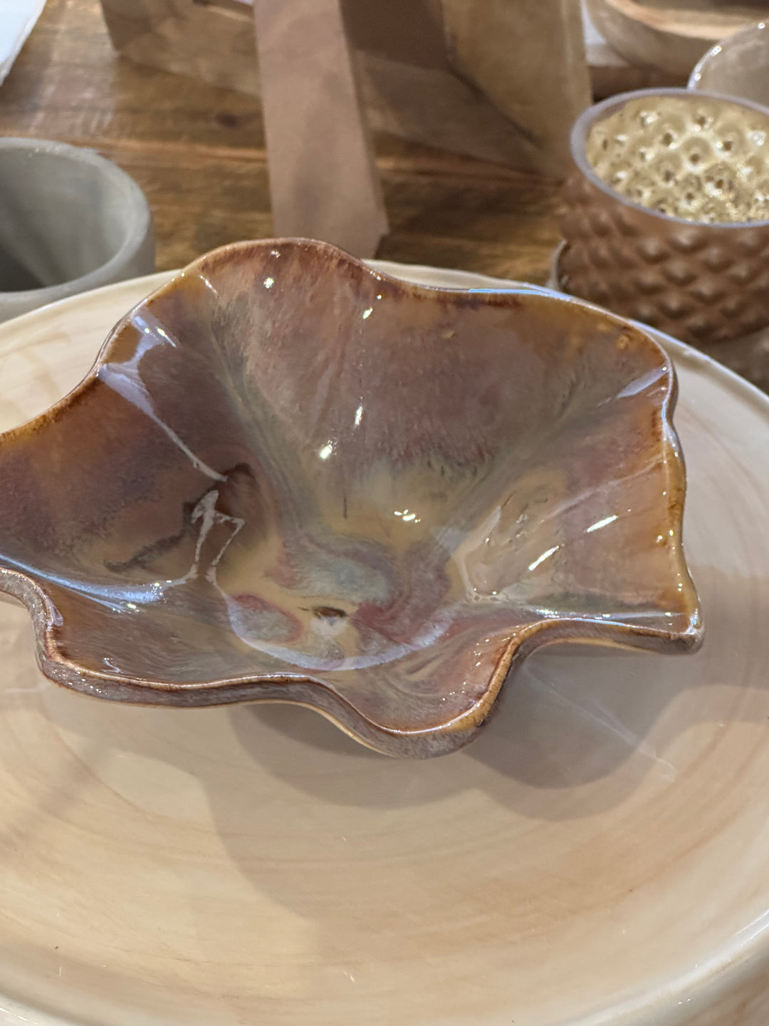 Small Brown Free Form Bowl