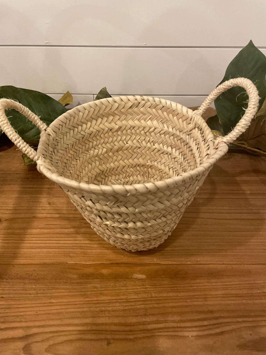 Woven Round Basket with Handles