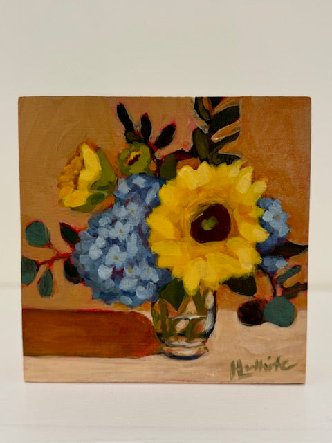 Sunlit Harmony - 6"x6" Mixed Bouquet Painting