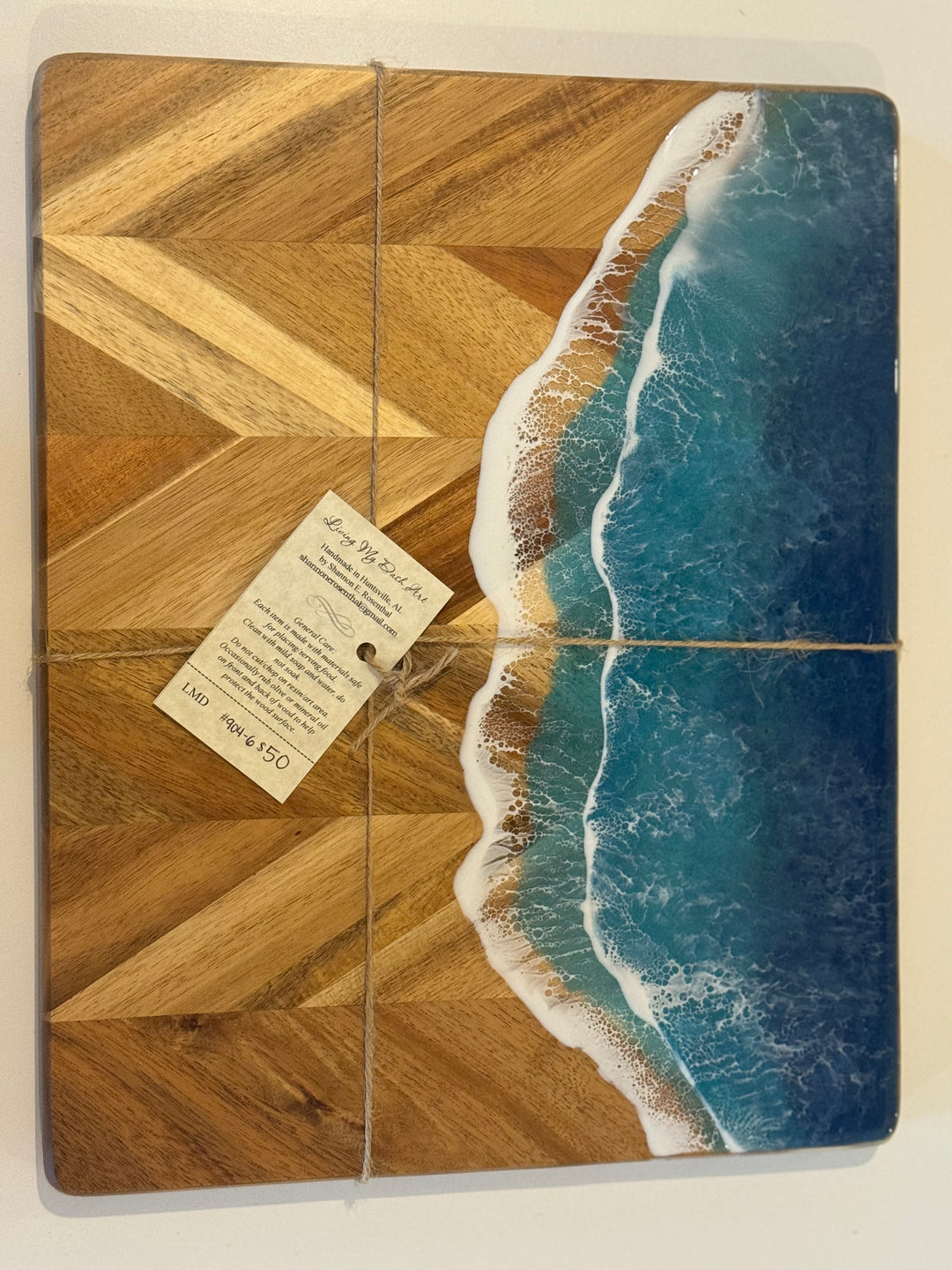 Rectangular Chevron Pattern Cutting Board (no handle) - 14"x11"