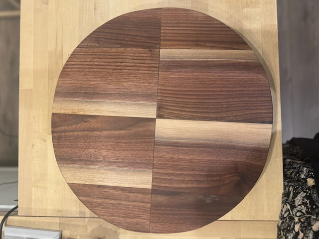 Solid Walnut 2" Thick Round Cutting Board