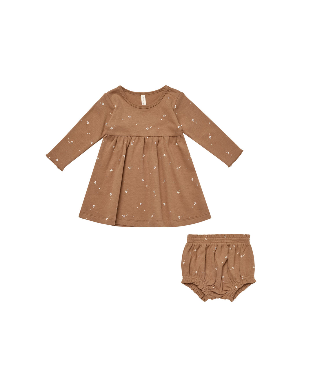 Long Sleeve Baby Dress - Moons