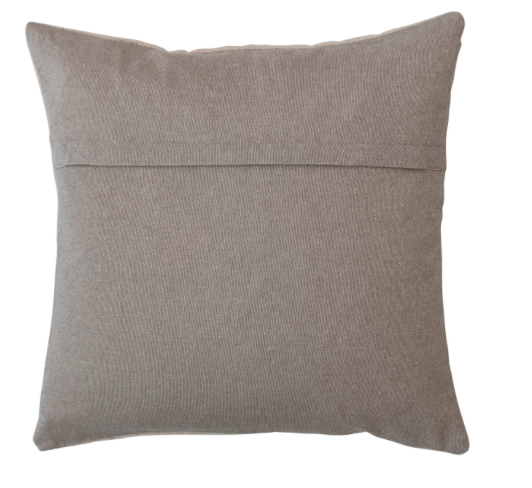 Square Cotton Slub Tufted Pumpkin Pillow - Cream Color