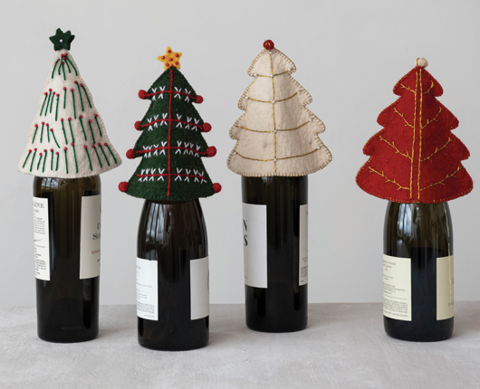 Handmade Wool Felt Bottle Topper - 4 Styles