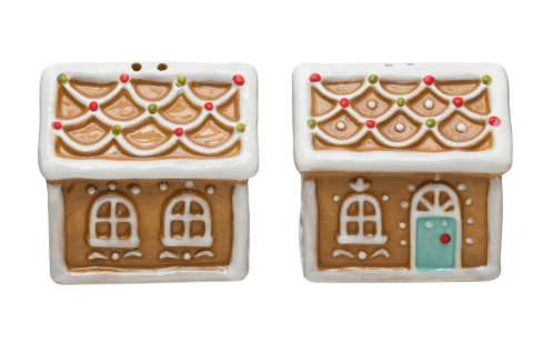 Ceramic Gingerbread House Salt & Pepper Shakers