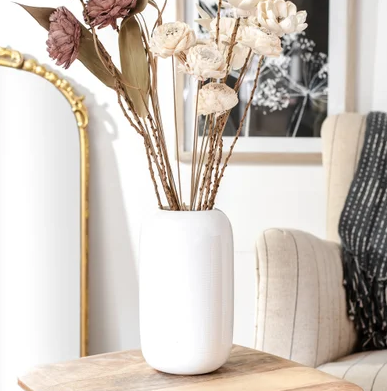 9" White Modern Vase