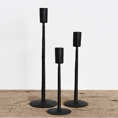 Black Metal Taper Candle Holder - 3 Sizes