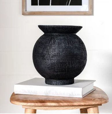 Black Round Pot