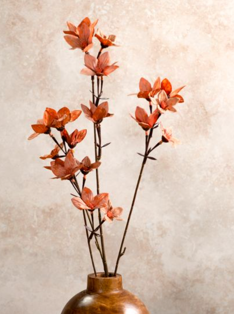 30" Orange Orchid Branch