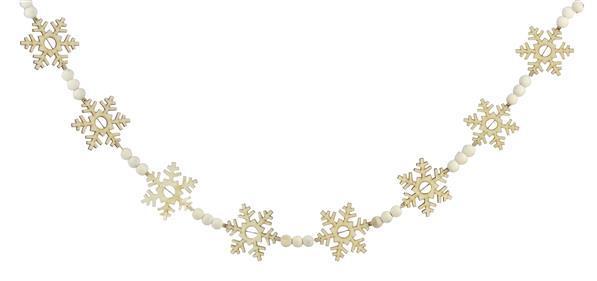Wooden Bead & Snowflake Garland
