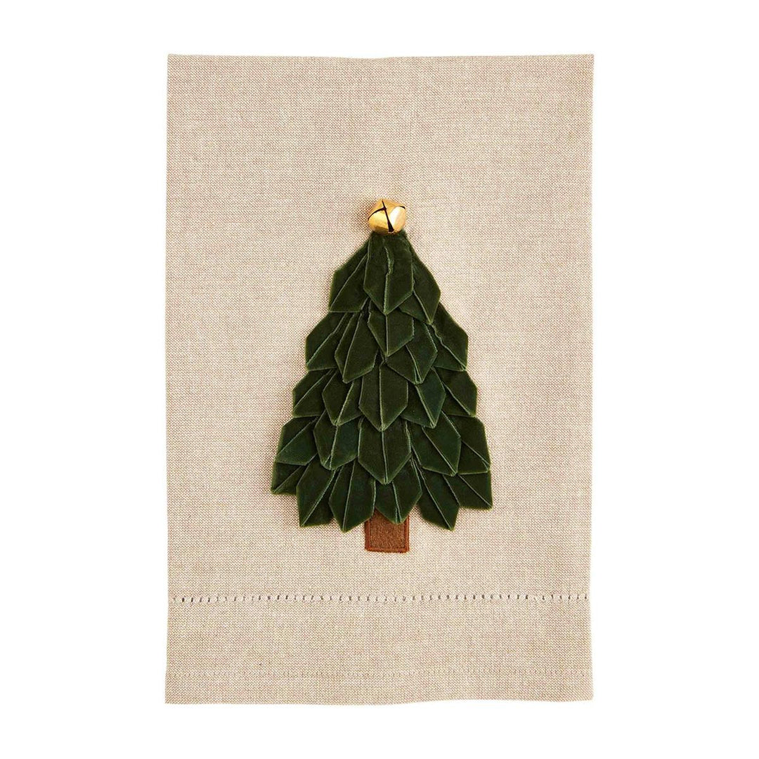 Dark Green Velvet Tree Towel