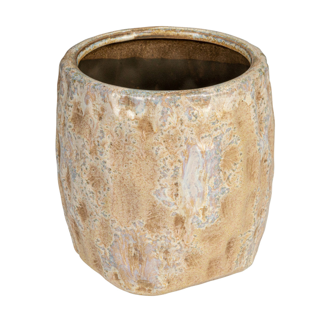 Terra-cotta Planter, Reactive Glaze (Holds 5" Pot) (Each One Will Vary)
