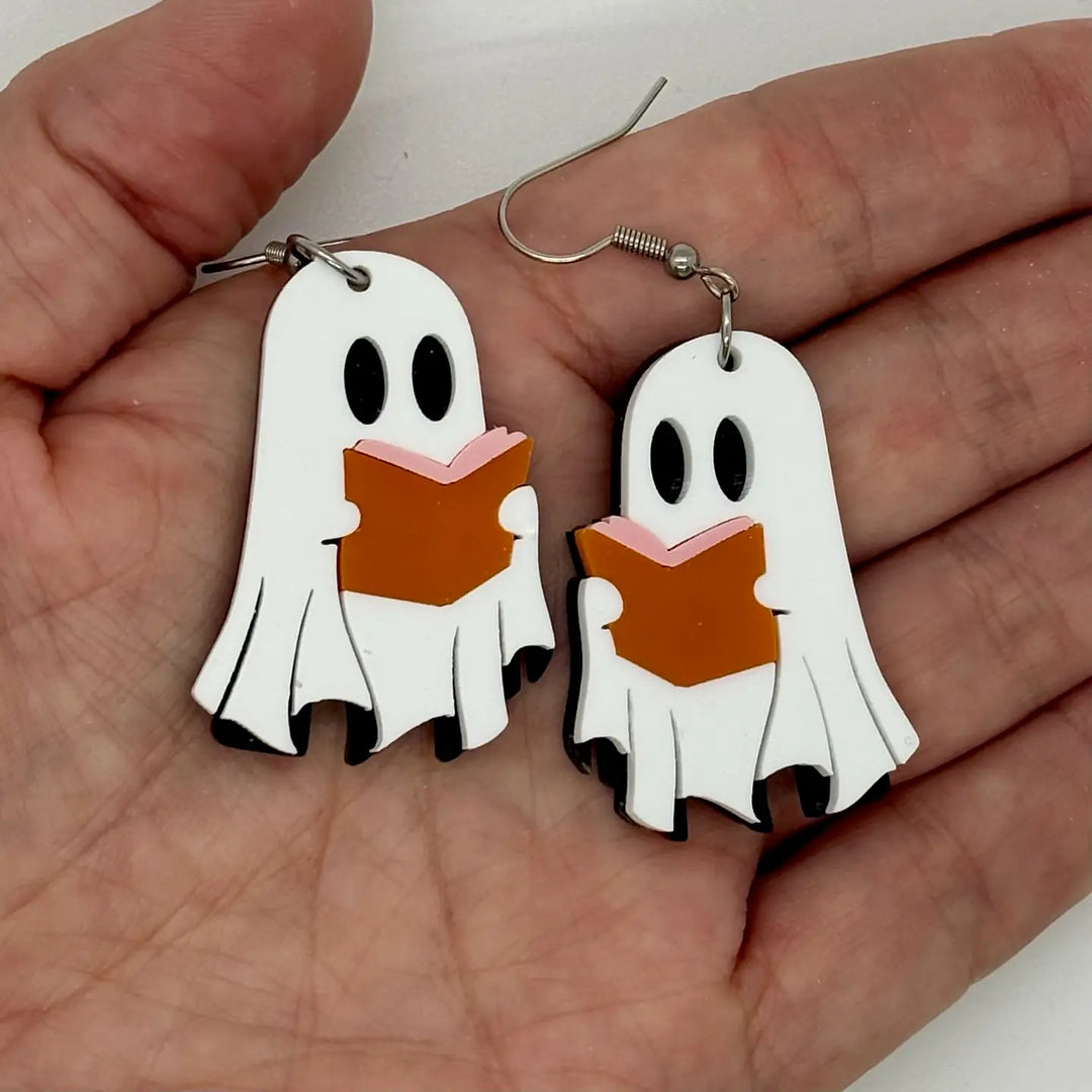 Ghost Book Earrings