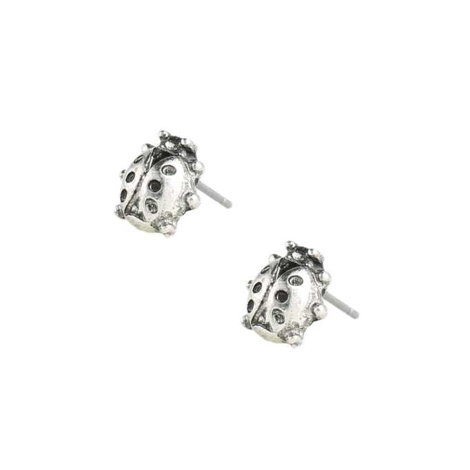 Silver Ladybug Post Earrings