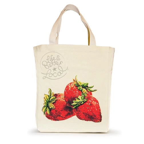 Strawberry Life is Better Local Small Tote