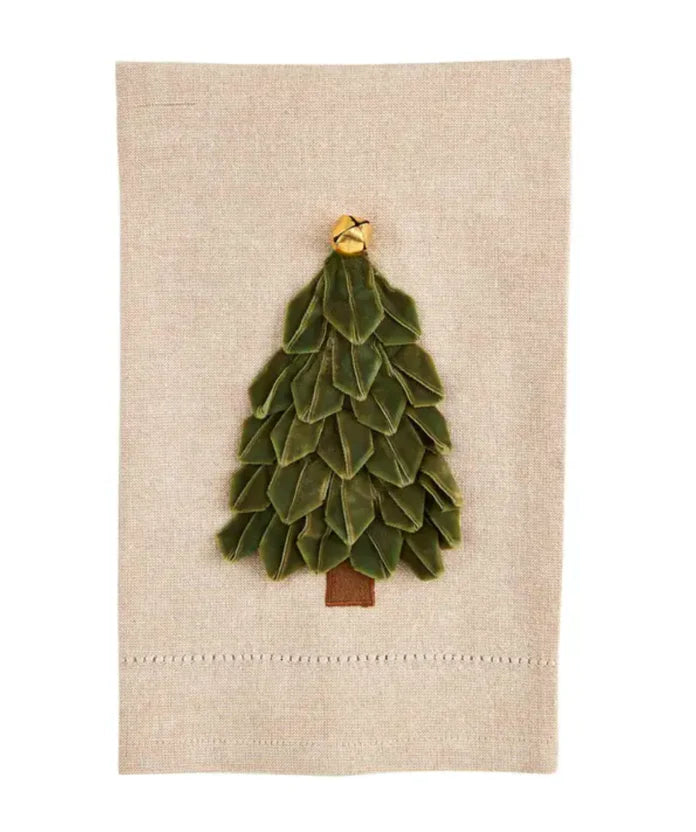 Light Green Velvet Tree Towel