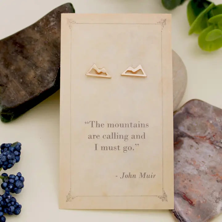 Literary Quotes Mountain Post Earrings