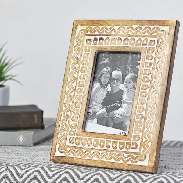 Patterned Wood Photo Frame - 4x6