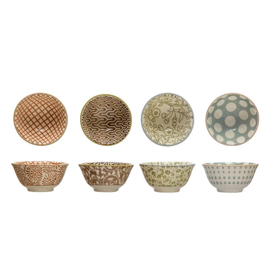 Stoneware Patterned Pinch Pot - 4 Styles