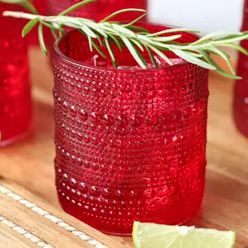 Red Old Fashioned Glass 10 oz