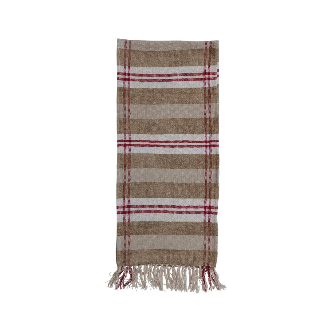 Chenille & Cotton Recycled Table Runner w/ Fringe