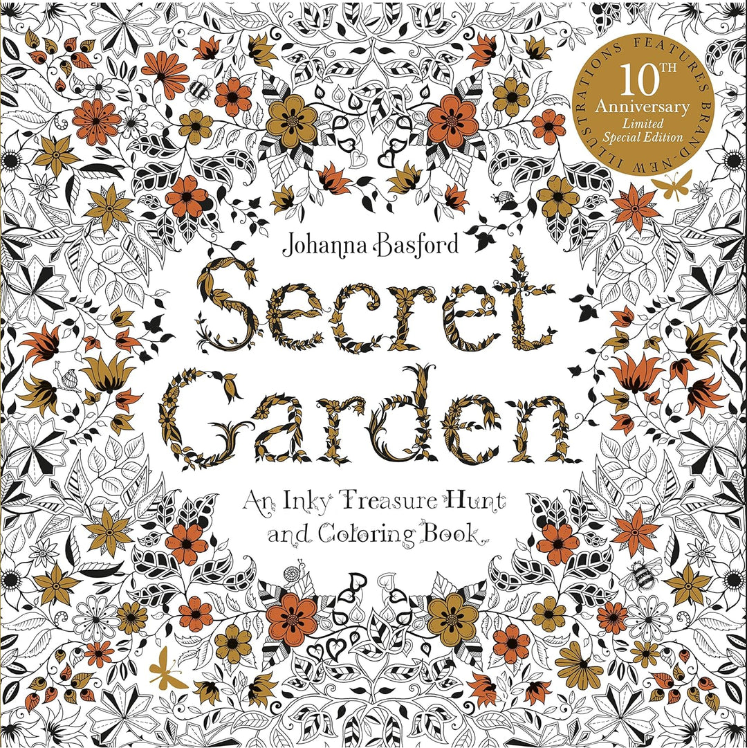 Secret Garden Coloring Book by Johanna Basford - 10th Anniversary Special Edition