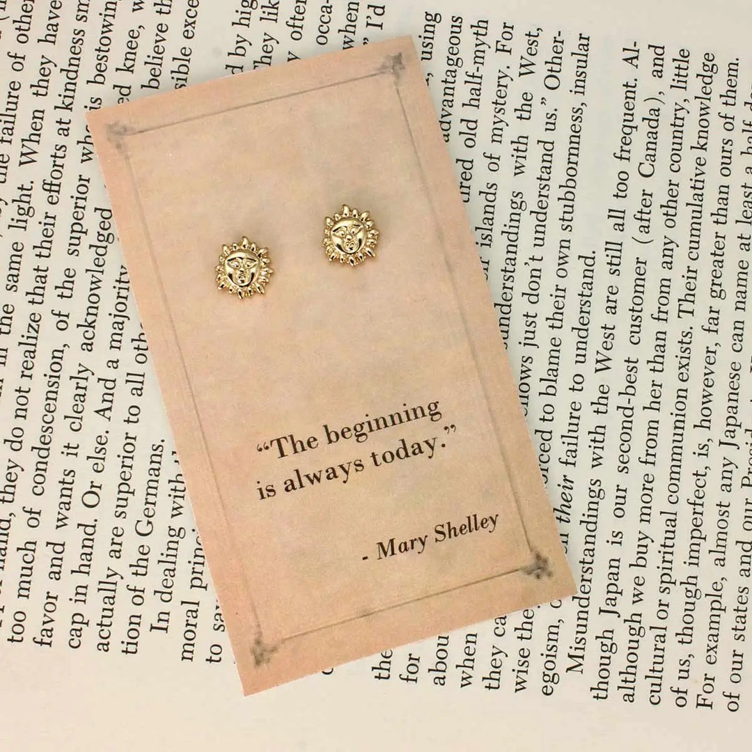 Literary Quote Sun Post Earrings