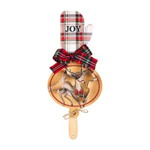 White Tartan Silicone Spatula with Cookie Cutter