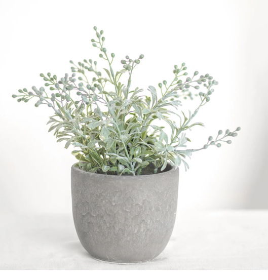 10.25" Wild Flowers in Cement Pot