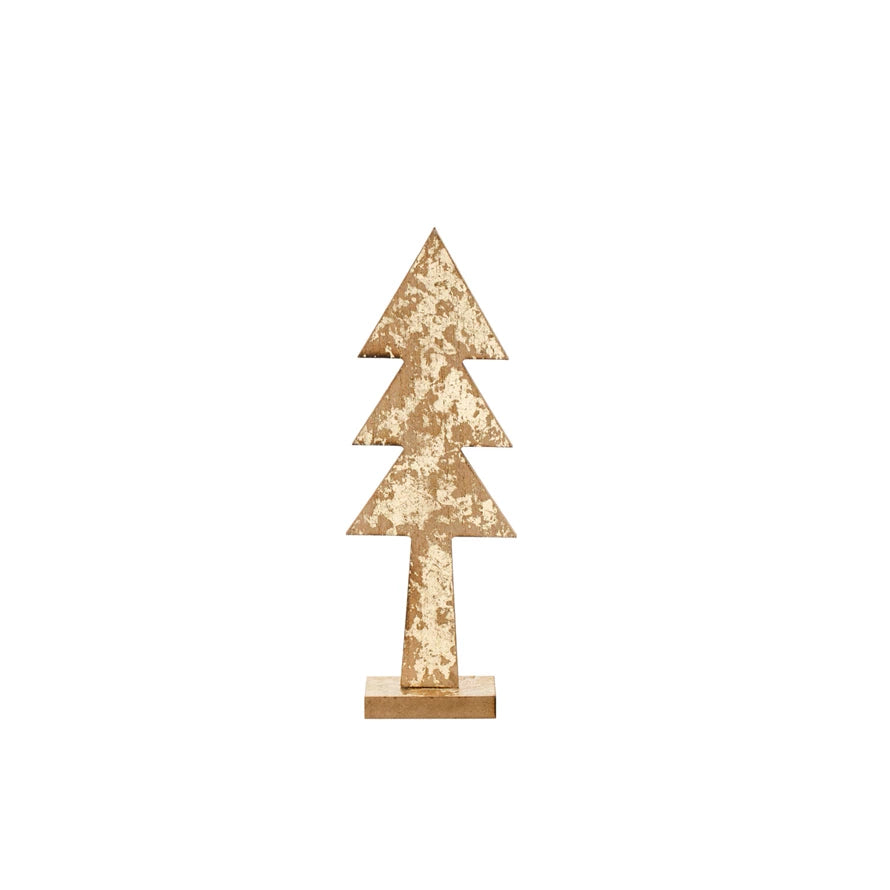 10 1/4" Wood Tree with Gold Finish