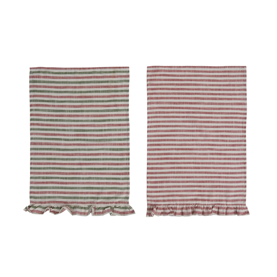 Woven Cotton Striped Tea Towel Set
