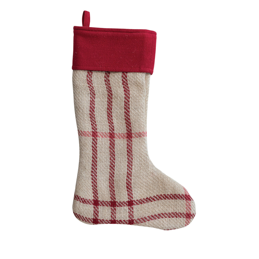 Woven Jute Stocking w/ Cotton Cuff