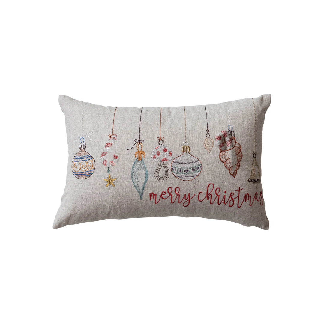 22"L x 14"H Lumbar Pillow w/ Removable Candy Cane Ornament in Pocket, Set of 2