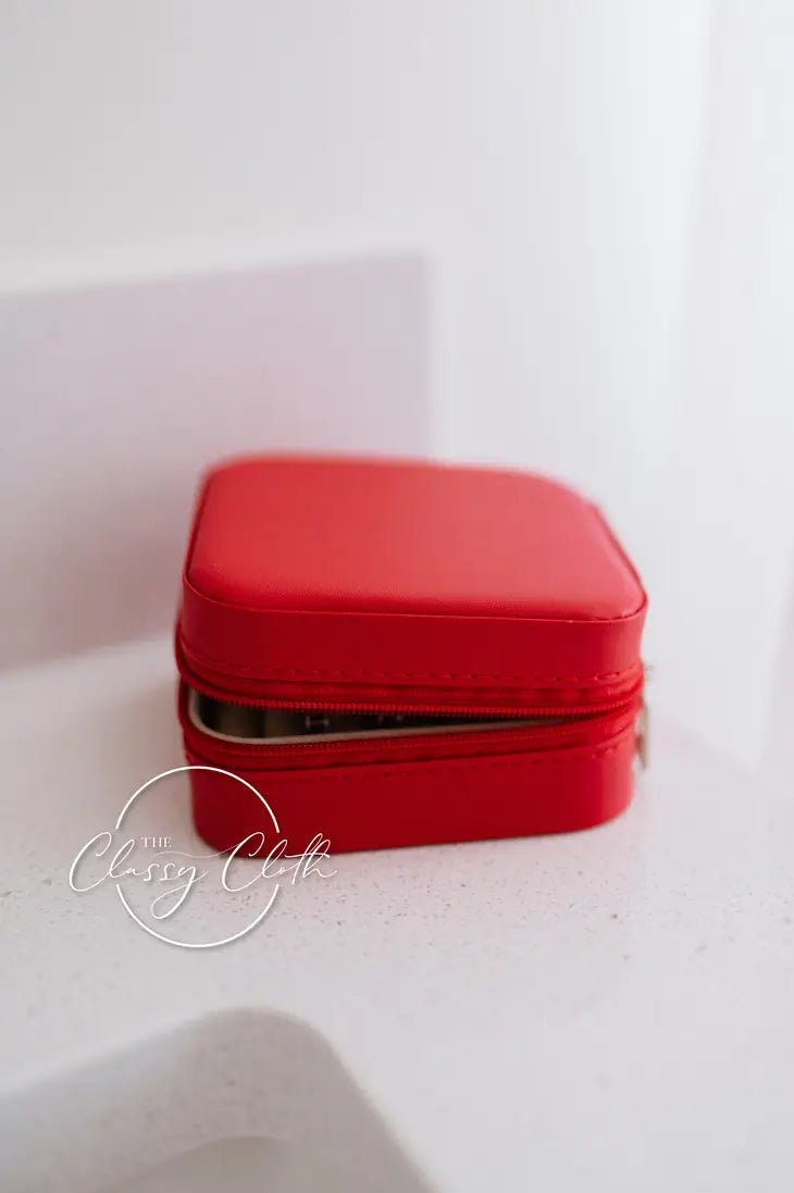 Mini Travel Jewelry Case - Red