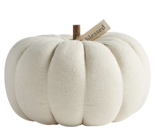 "Blessed" Cream Pumpkin Sitter