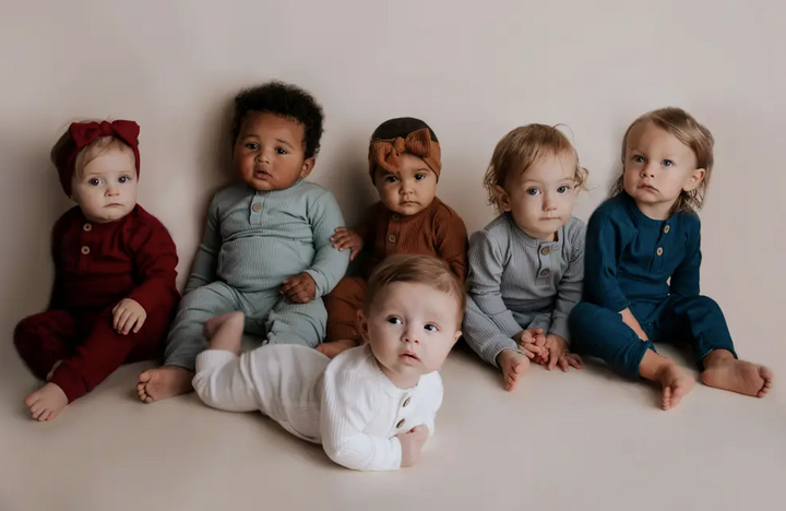 Baby Ribbed Playsuit w/ Pocket - Robins Egg