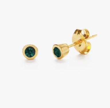 Tiny Emerald Stud Earrings