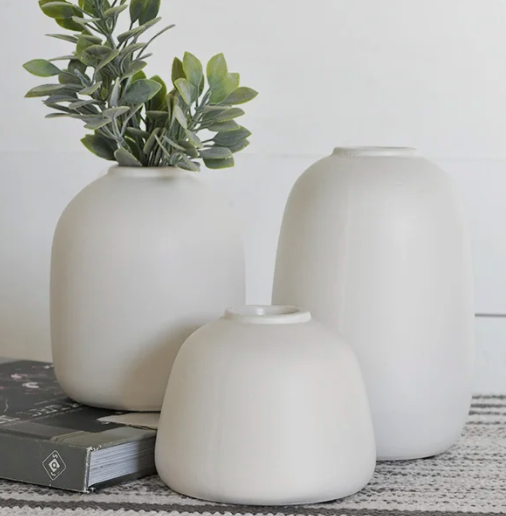 White Bud Vases