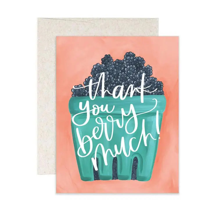 Set of 8 Thank you Berry Much Greeting Cards