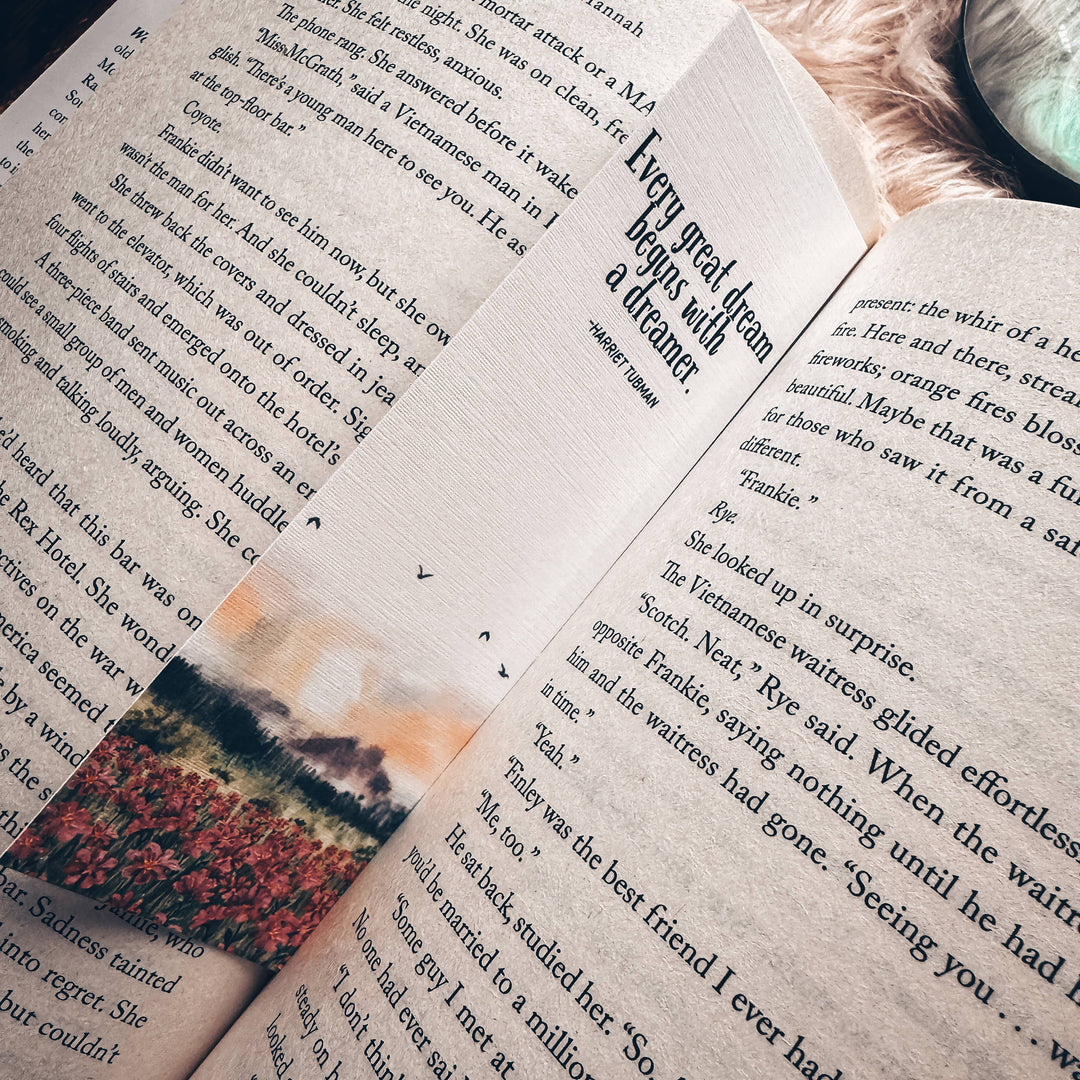 Harriet Tubman Quote Floral Bookmark