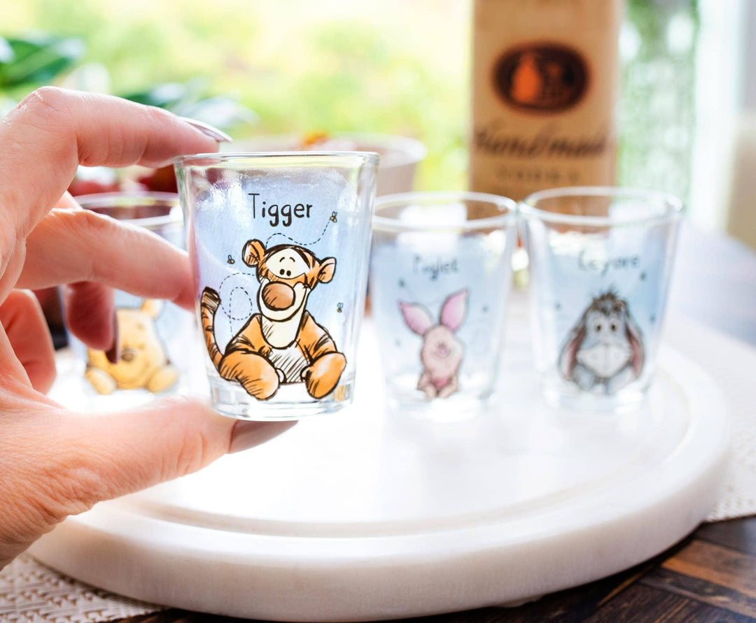 Winnie the Pooh Faces 4 Piece Mini Glass Set