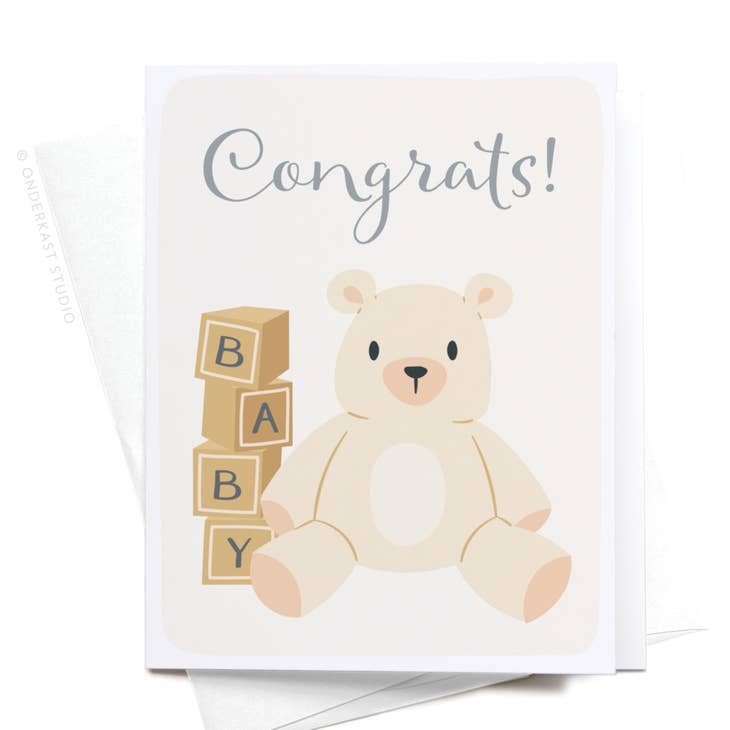 Congrats! Teddy Bear Greeting Card
