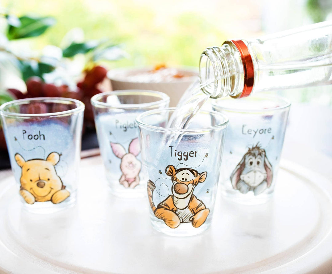 Winnie the Pooh Faces 4 Piece Mini Glass Set