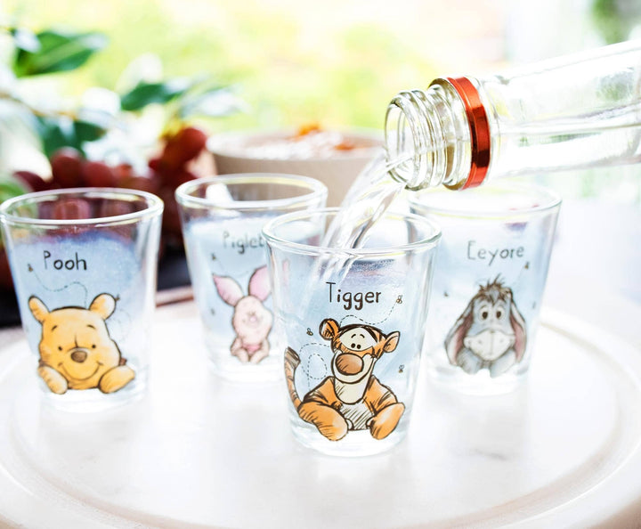 Winnie the Pooh Faces 4 Piece Mini Glass Set