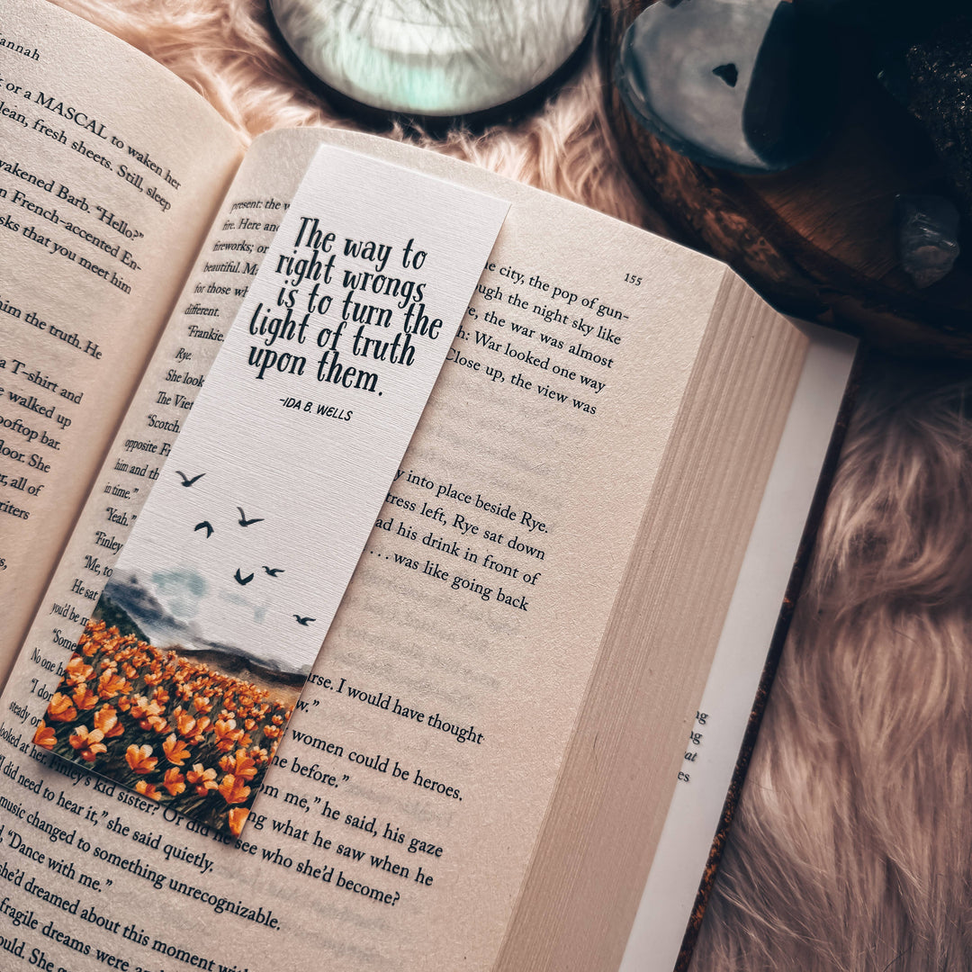Ida B. WellsQuote Floral Bookmark